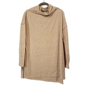 We The Free Bella Vista Tunic Size Small Cowl Neck Shirt Womens Top Tan Fall 
